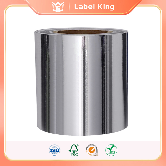  Жоғары сапалы 38 мкм қапталған жылтыр күміс PET жапсырма жапсырмасы 60 г стакан