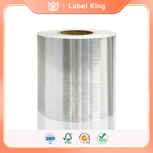 Beschichtetes selbstklebendes Etikettenmaterial in geb&uuml;rstetem Silber mit 60 g Pergamin